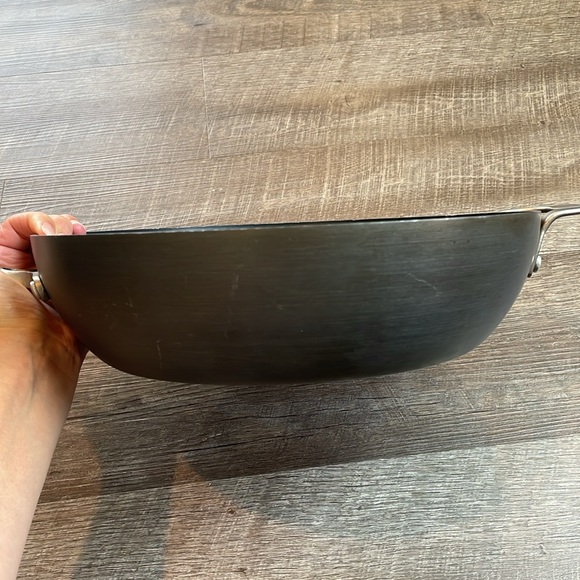 Calphalon 12” Jumbo Deep Sauté Fry Pan #1612 Stainless Hard Anodized Skillet - Picture 6 of 8